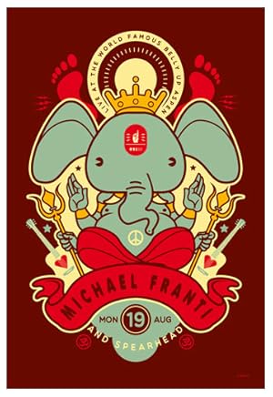 2013 American Concert poster, Michael Franti and Spearhead, by Scrojo (Belly Up)