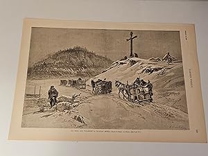 Image du vendeur pour 1888 Harper's Weekly Engraving of "La Croix Aux Voyageurs" A Canadian Sketch mis en vente par rareviewbooks