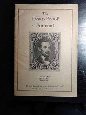 Bild des Verkufers fr The Essay-Proof Journal [January 1944, Vol. 1, No. 1, Whole No. 1] zum Verkauf von Counterpane Books