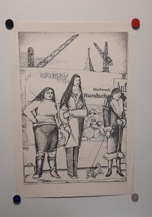 Plakat Lithographie. Künstler für die Karlsruher Rundschau Nr. 2