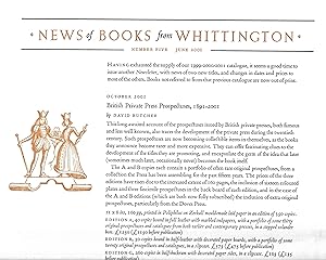 Imagen del vendedor de News of Books from Whittington - Number Five, June 2001 a la venta por The Bookshop at Beech Cottage