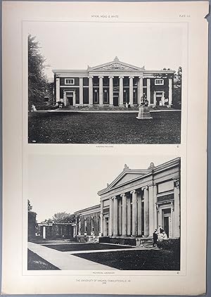 Seller image for Three Original Plates of the University of Virginia, Charlottesville, VA. 1898; From A Monograph of the Work of Architecture of McKim, Mead & White, 1879-1915. for sale by William Chrisant & Sons, ABAA, ILAB. IOBA, ABA, Ephemera Society