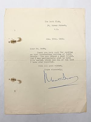 Francis Yeats-Brown, Typed Letter Signed