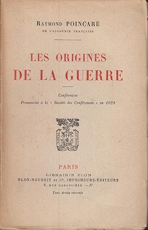 Immagine del venditore per Les origines de la guerre venduto da PRISCA