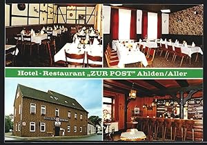 Seller image for Ansichtskarte Ahlden /Aller, Hotel-Restaurant Zur Post, Ansicht der Speiserume und der Bar for sale by Bartko-Reher