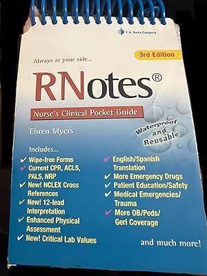 Seller image for Rnotes Nurse's Clincal Pocket Guide for sale by Simple Treasures LLC