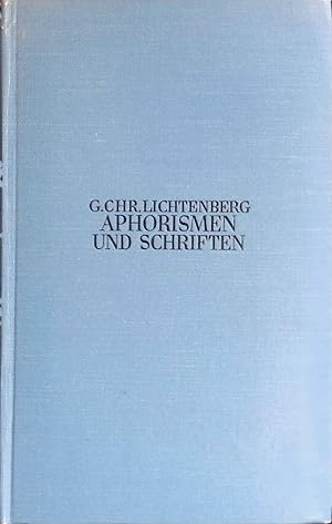 Bild des Verkufers fr Aphorismen, Briefe, Schriften : Sein Werk. Krners Taschenausgabe, Bd. 93. zum Verkauf von books4less (Versandantiquariat Petra Gros GmbH & Co. KG)