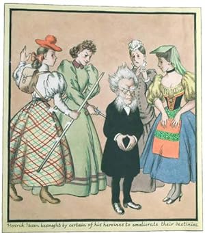 Bild des Verkufers fr Original Watercolor of Henrik Ibsen and Four of his Heroines zum Verkauf von Bromer Booksellers, Inc., ABAA