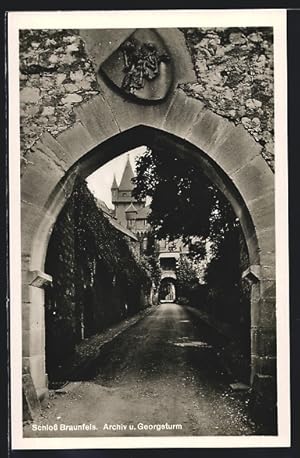 Image du vendeur pour Ansichtskarte Braunfels, Schloss, Archiv und Georgsturm mis en vente par Bartko-Reher