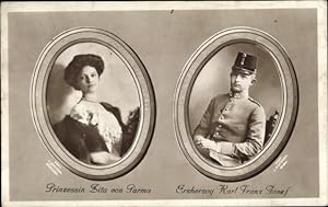 Ansichtskarte / Postkarte Erzherzog Karl Franz Josef, Prinzessin Zita von Parma, Portrait