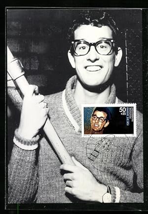 Maximum-Ansichtskarte Buddy Holly im Pullover