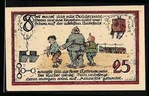 Bild des Verkufers fr Notgeld Gatersleben 1921, 25 Pfennig, Max und Moritz werden abgefhrt zum Verkauf von Bartko-Reher