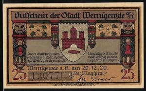 Image du vendeur pour Notgeld Wernigerode 1920, 25 Pfennig, Hexen auf ihren Besen mis en vente par Bartko-Reher