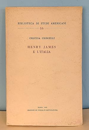 Immagine del venditore per Henry James e L'Italia venduto da Berthoff Books