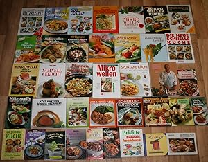 38 Bücher, Kochbücher - SCHNELLE KÜCHE, MIKROWELLE, Blitz-Rezepte - Buchpaket.