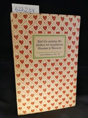 Imagen del vendedor de Fnf sehr anmutige Geschichten des vielgelsterten Giovanni di Boccaccio Insel-Bcherei Nr. 16/1A. 81.-85. Tausend. a la venta por ANTIQUARIAT Franke BRUDDENBOOKS