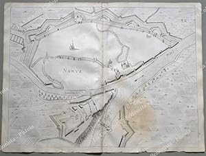 BELGIO. NAMUR. Pianta topografica della cittÃ di "Namur". Acquaforte anno 1683