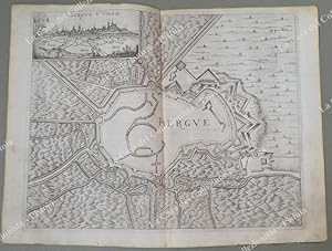 FRANCIA. BERGUES. Pianta topografica della cittÃ di "Bergue". Acquaforte anno 1683