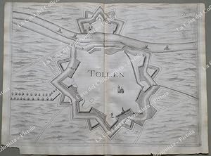 OLANDA. TOLLEN. Pianta topografica della cittÃ di "Tollen". Acquaforte anno 1683