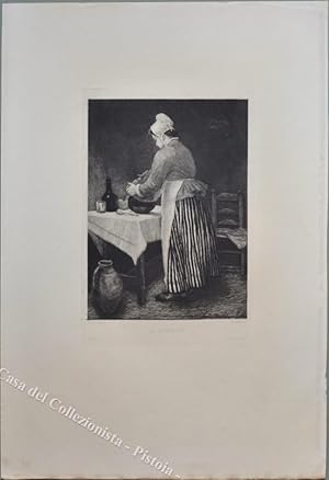GASTRONOMIA. âLa cuisiniereâ. Acquaforte, circa 1860.