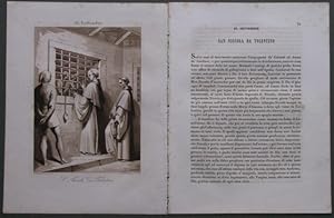 San Nicola da Tolentino. Fine incisione all'acquatinta disegnata e incisa da Bigioli nel 1847