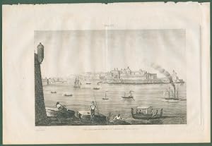 MALTA. Veduta di La Valletta. Da Italie Pittoresque anno 1836
