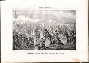 Seller image for PIEMONTE. Il Generale Cialdini forzando il passaggio della Sesia. Dall'opera di D. Valente, Circa 1860 for sale by La Casa del Collezionista