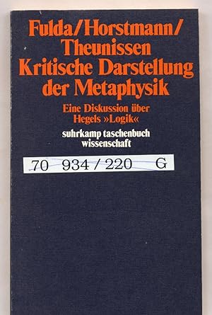 Bild des Verkufers fr Kritische Darstellung der Metaphysik zum Verkauf von avelibro OHG