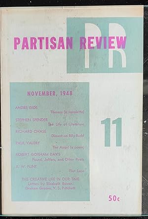 Bild des Verkufers fr Partisan Review November, 1948 / Stephen Spender "The Life of Literature" / THE CREATIVE LIFE IN OUR TIME: Letters by Elizabeth Bowen, Graham Greene and V S Pritchett / Paul Valery "The Angel" / Horace Gregory "In George Sand's Garden" / Stephen Spender "The Life Of Literature" / Richard Chase "Dissent On Billy Budd" zum Verkauf von Shore Books