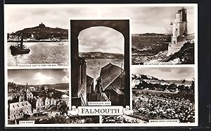 Bild des Verkufers fr Postcard Falmouth, Barracks Ope, Pendennis Castle, The Moor, St. Anthony Lighthouse, Queen Mary Gardens zum Verkauf von Bartko-Reher