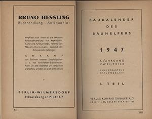 Baukalender des Bauhelfers 1947 [1. Jahrgang] 2 Teile, I. Teil, Hauptteil