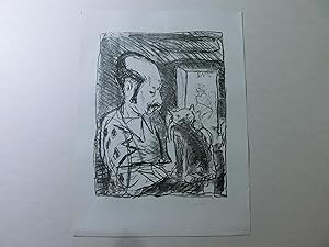 Porträt Günter Kunert. Lithographie auf leichten Bütten