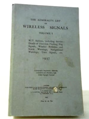 Bild des Verkufers fr The Admiralty List Of Wireless Signals. Volume 1 zum Verkauf von World of Rare Books