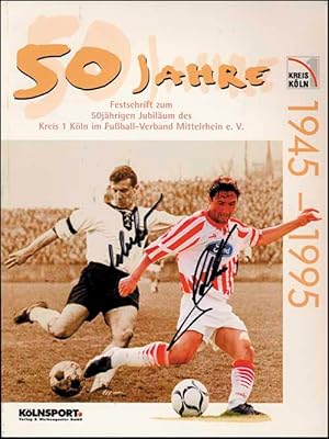 Imagen del vendedor de Festschrift zum 50jhrigem Jubilum des Kreis 1 Kln im Fuball-Verband Mittelrhein e.V. von 1945 - 1995. a la venta por AGON SportsWorld GmbH