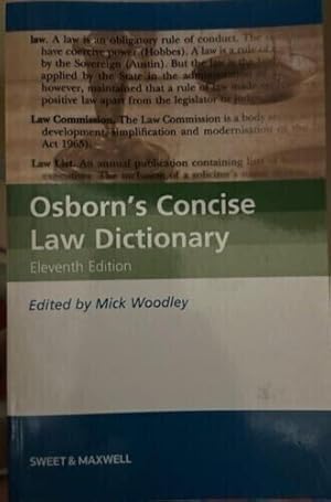 Image du vendeur pour Osborn's Concise Law Dictionary, 11th Ed, Law Book mis en vente par LawBooksellers