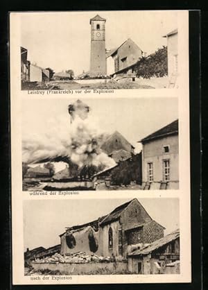 Carte postale Leintrey, Explosionsszenarien eines Hauses