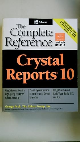 Imagen del vendedor de CRYSTAL REPORTS 10 COMPLETE REFERENCE. a la venta por HPI, Inhaber Uwe Hammermller