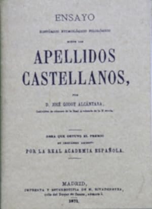 Imagen del vendedor de Ensayo histrico etimolgico filolgico sobre los apellidos castellanos a la venta por Librera Alonso Quijano