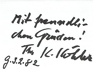 Imagen del vendedor de Eigenh. Unterschrift auf Albumblatt. a la venta por Kotte Autographs GmbH