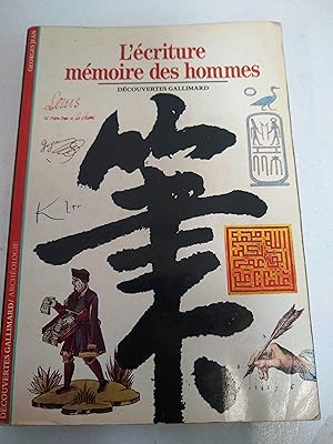 Bild des Verkufers fr L'criture mmoire des hommes zum Verkauf von SoferBooks
