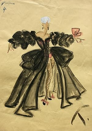 Entwurf für ein schwarzes Revue-Kostüm