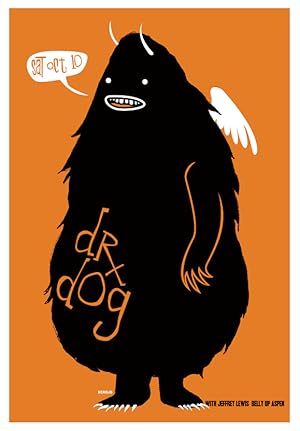 2009 American Concert Poster - Dr. Dog, Jeffrey Lewis (Belly Up)