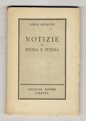 Notizie di prosa e poesia.