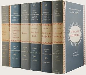 Seller image for THE NOVELS OF JANE AUSTEN. [SENSE AND SENSIBILITY; PRIDE AND PREJUDICE; MANSFIELD PARK; EMMA; NORTHANGER ABBEY and PERSUASION; MINOR WORKS] The Text Based on Collation of the Early Editions by R.W. Chapman. With Notes Indexes and Illustrations from Contemporary Sources for sale by Buddenbrooks, Inc.