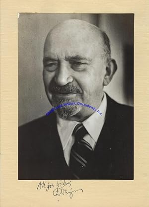 Seller image for A Chaim Weizmann Signed Photograph As Preisdent Of Israel for sale by Stuart Lutz Historic Documents, Inc.