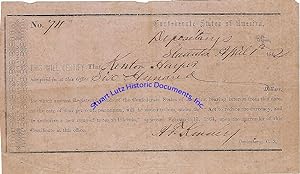Image du vendeur pour Confederate General Kenton Harper Buys Thousands Of Dollars Worth Of Confederate Bonds mis en vente par Stuart Lutz Historic Documents, Inc.