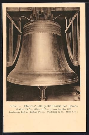 Ansichtskarte Erfurt, Glocke Gloroisa des Domes