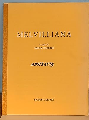 Bild des Verkufers fr Melvilliana - Abstracts zum Verkauf von Berthoff Books