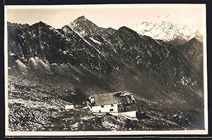 Bild des Verkufers fr Ansichtskarte Edel-Htte, Berghtte auf der Ahornspitze des Deutsch-sterreichischen Alpen-Vereins zum Verkauf von Bartko-Reher