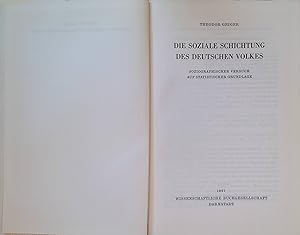 Die soziale Schichtung des deutschen Volkes : soziograph. Versuch auf statist. Grundlage Soziolog...